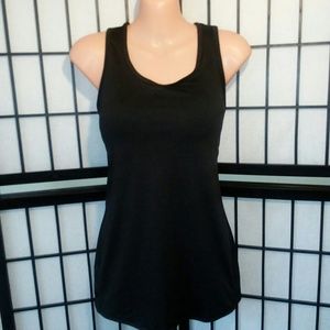 Gaiam Black Athletic Tank With Built In Bra Large